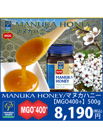 MANUKA HONEY/マヌカハニー【MGO400+】500g 【送料無料】 / 水広場